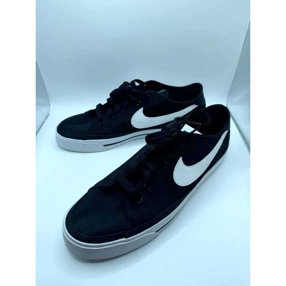 Nike Court Legacy Canvas CW6539-002 Mens 9 Sneaker Black White Skateboard Shoes